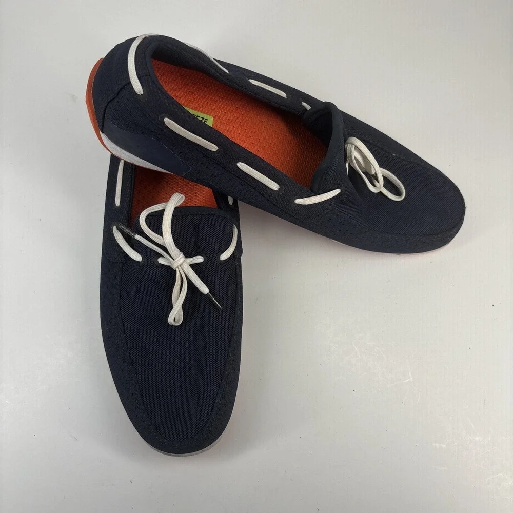 SWIMS Breeze Men's US 11 Navy Slip-On Loafer Boat Deck Shoes Braided Lace Casual